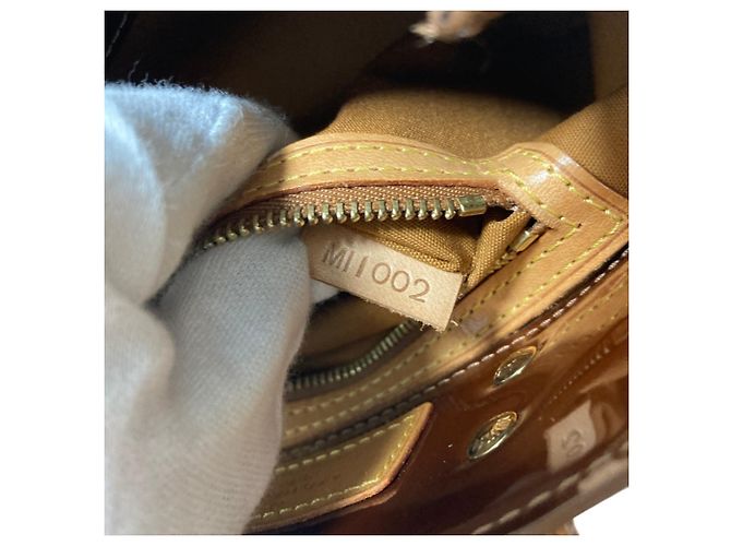 Borsa Louis Vuitton Lead PM Monogram Vernis Bronzo - vista 7
