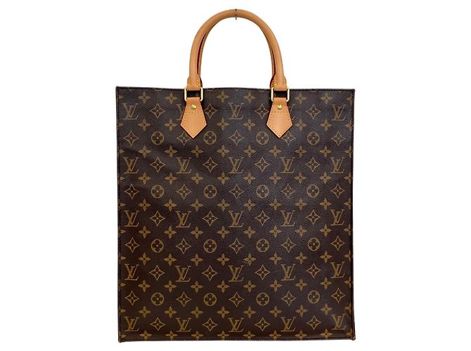 Louis Vuitton Monogram Sac Plat Handbag Brown - view 3