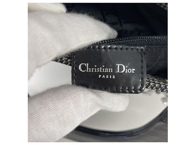 Borsa a tracolla Lady Mini Houndstooth Christian Dior Marrone Nero - vista 10
