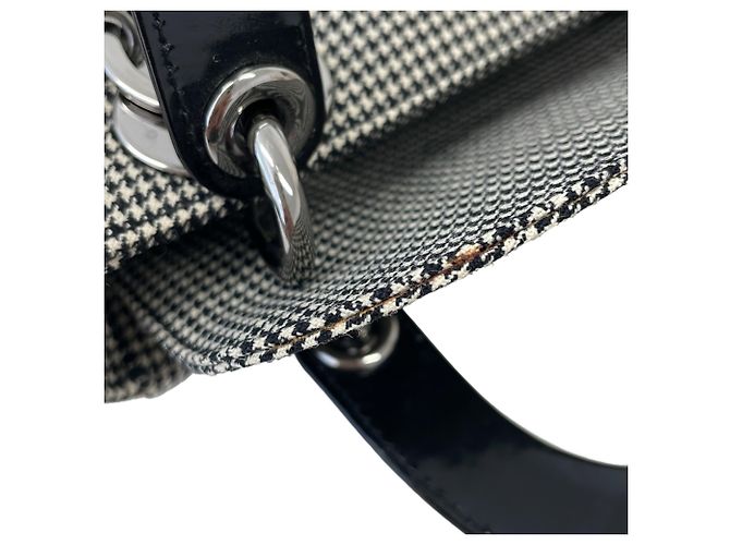 Borsa a tracolla Lady Mini Houndstooth Christian Dior Marrone Nero - vista 16