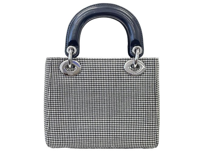 Borsa a tracolla Lady Mini Houndstooth Christian Dior Marrone Nero - vista 2