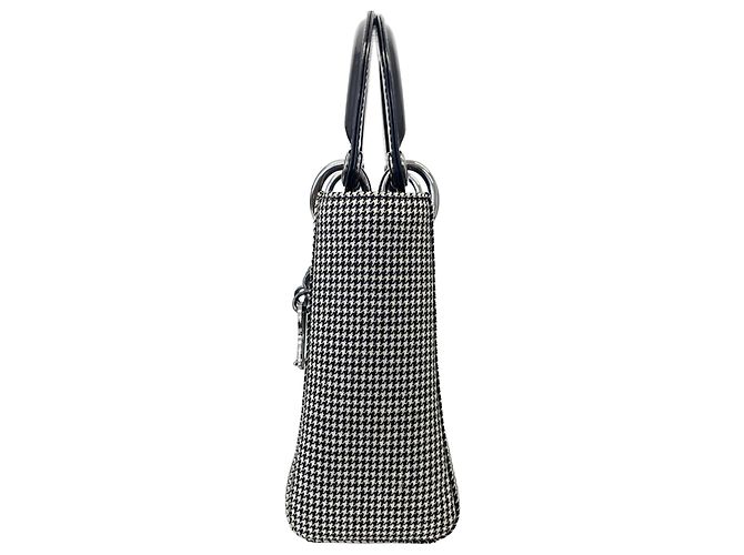 Borsa a tracolla Lady Mini Houndstooth Christian Dior Marrone Nero - vista 3