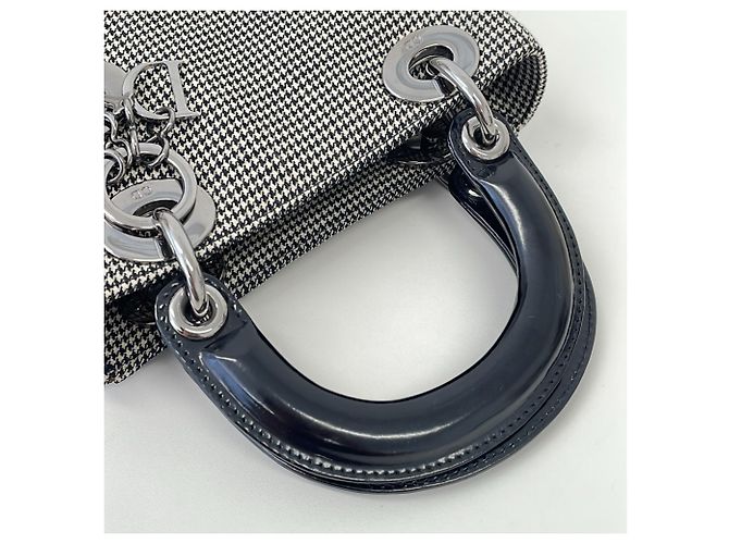 Borsa a tracolla Lady Mini Houndstooth Christian Dior Marrone Nero - vista 7