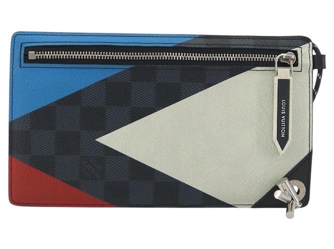 LOUIS VUITTON Damier Cobalt America's Cup Pochette Phone N41630 LV Auth BA14729A - vista 13