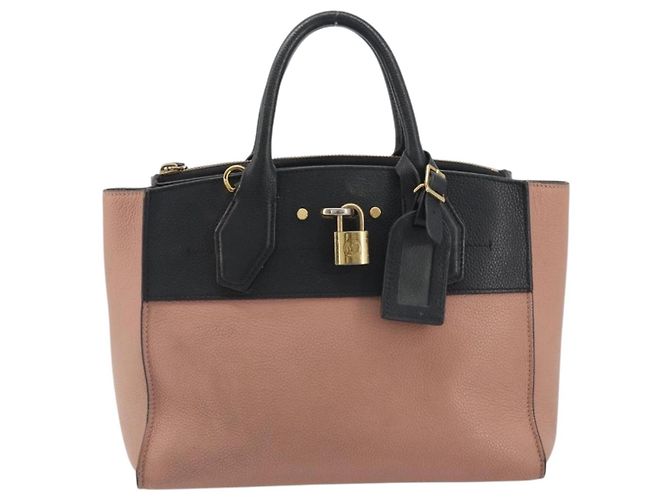 Borsa a mano LOUIS VUITTON City Steamer PM Pelle Rosa Nero M51590 LV Auth bs36477 - vista 13