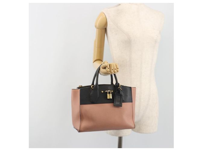 Borsa a mano LOUIS VUITTON City Steamer PM Pelle Rosa Nero M51590 LV Auth bs36477 - vista 24