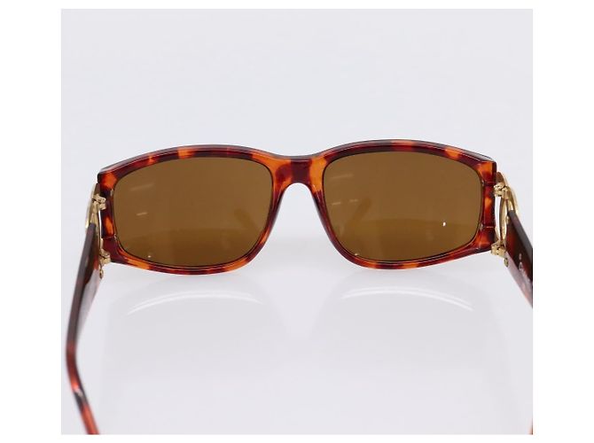 Gafas de sol CHANEL Plástico Marrón Tono Dorado CC Auth bs36532 Castaño - vista 10