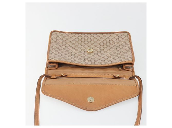Céline Borsa a Spalla in Tela Macadam CELINE PVC Beige Oro Auth 195715 D'oro - vista 10