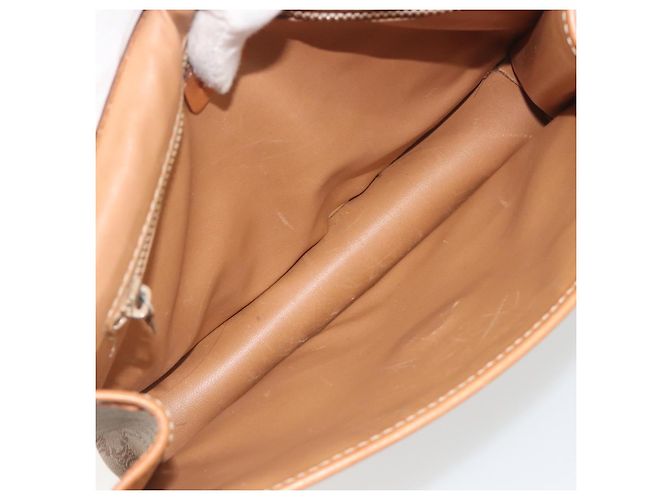 Céline Borsa a Spalla in Tela Macadam CELINE PVC Beige Oro Auth 195715 D'oro - vista 11