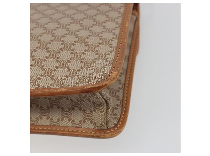 Céline Borsa a Spalla in Tela Macadam CELINE PVC Beige Oro Auth 195715 D'oro - vista 15