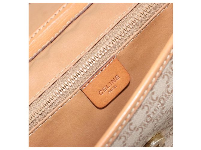 Céline Borsa a Spalla in Tela Macadam CELINE PVC Beige Oro Auth 195715 D'oro - vista 18