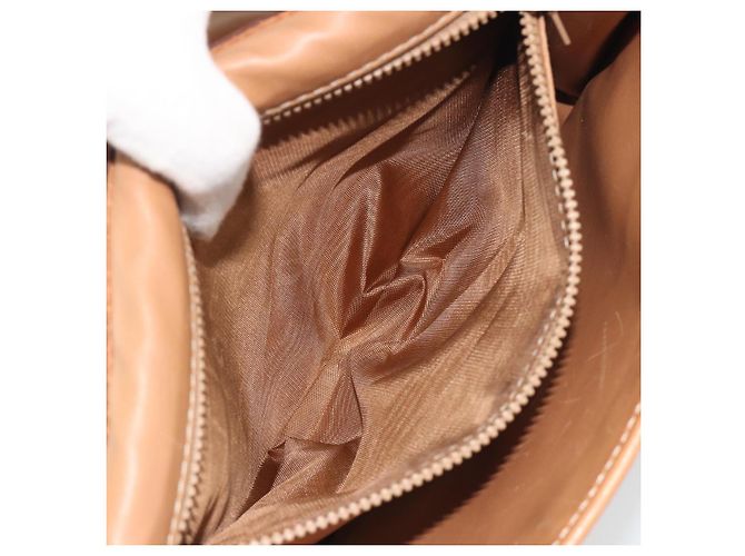 Céline Borsa a Spalla in Tela Macadam CELINE PVC Beige Oro Auth 195715 D'oro - vista 22