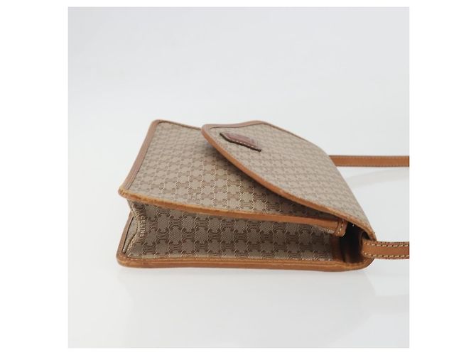 Céline Borsa a Spalla in Tela Macadam CELINE PVC Beige Oro Auth 195715 D'oro - vista 3