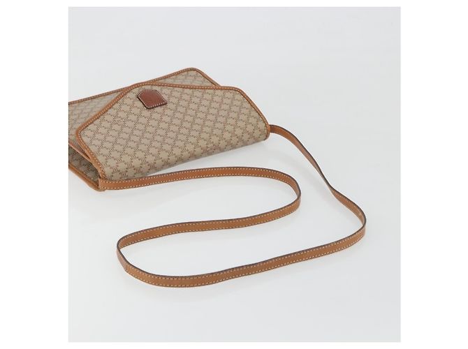 Céline Borsa a Spalla in Tela Macadam CELINE PVC Beige Oro Auth 195715 D'oro - vista 7