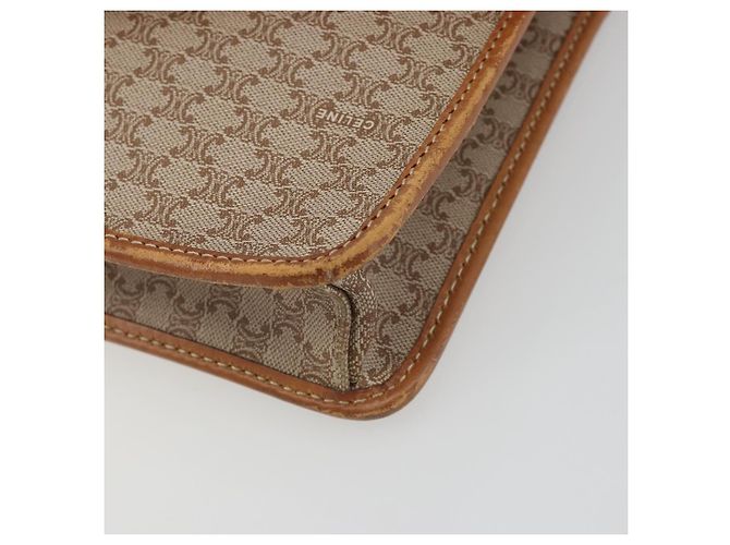 Céline Borsa a Spalla in Tela Macadam CELINE PVC Beige Oro Auth 195715 D'oro - vista 9