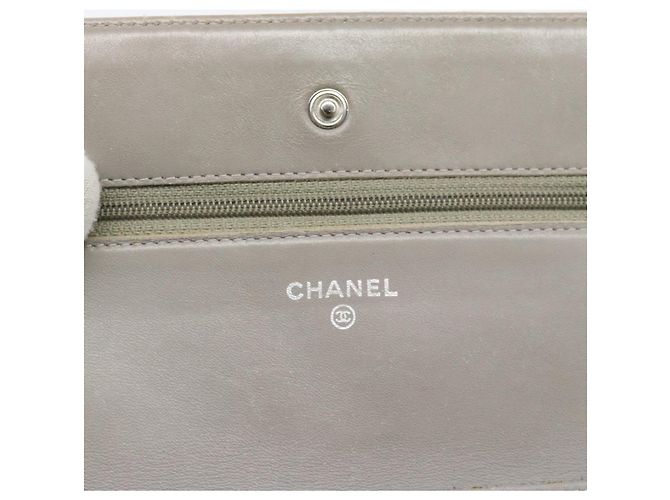 CHANEL Matelasse Chain Shoulder Wallet Patent Gold Silver CC Auth 196109 Argento D'oro - vista 19