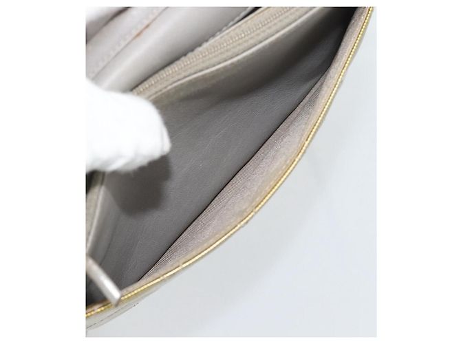 CHANEL Matelasse Chain Shoulder Wallet Patent Gold Silver CC Auth 196109 Argento D'oro - vista 23