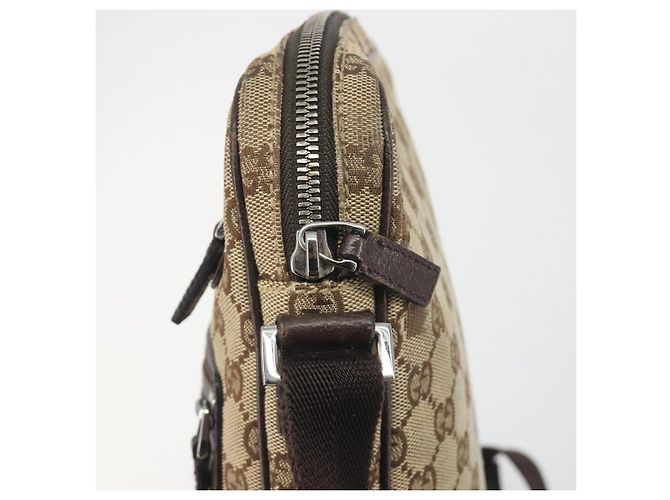 Borsa a tracolla GUCCI GG Canvas Beige Silver 92551 Auth 195083 Argento - vista 10