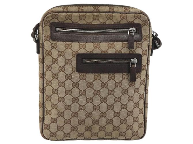 Borsa a tracolla GUCCI GG Canvas Beige Silver 92551 Auth 195083 Argento - vista 13