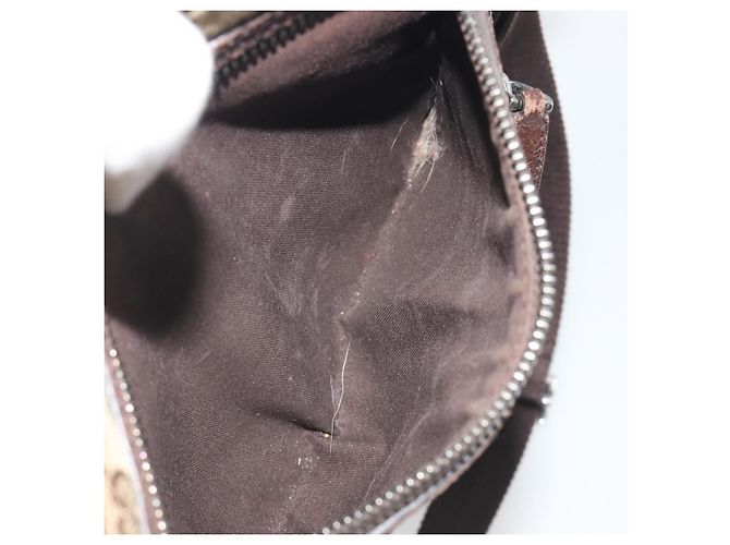 Borsa a tracolla GUCCI GG Canvas Beige Silver 92551 Auth 195083 Argento - vista 23