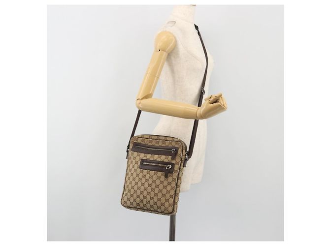 Borsa a tracolla GUCCI GG Canvas Beige Silver 92551 Auth 195083 Argento - vista 24