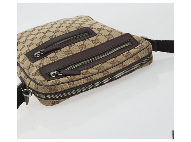 Borsa a tracolla GUCCI GG Canvas Beige Silver 92551 Auth 195083 Argento - vista 6