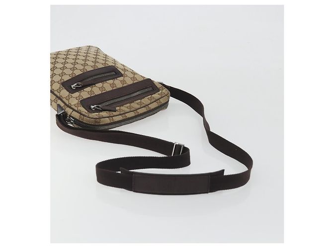 Borsa a tracolla GUCCI GG Canvas Beige Silver 92551 Auth 195083 Argento - vista 7