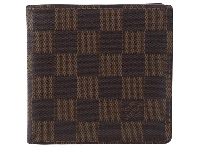 LOUIS VUITTON Cartera Bifold Marco Damier Ebene N61675 Auth 194472A - vista 13