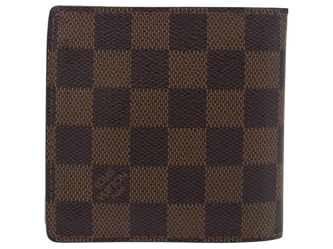 LOUIS VUITTON Cartera Bifold Marco Damier Ebene N61675 Auth 194472A - vista 2