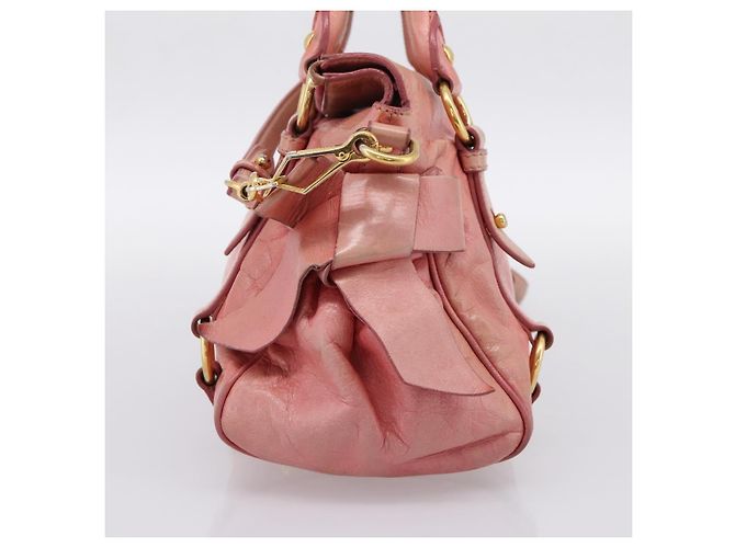 Borsa a mano Miu Miu in pelle 2way Rosa Oro Auth 196837V D'oro - vista 4