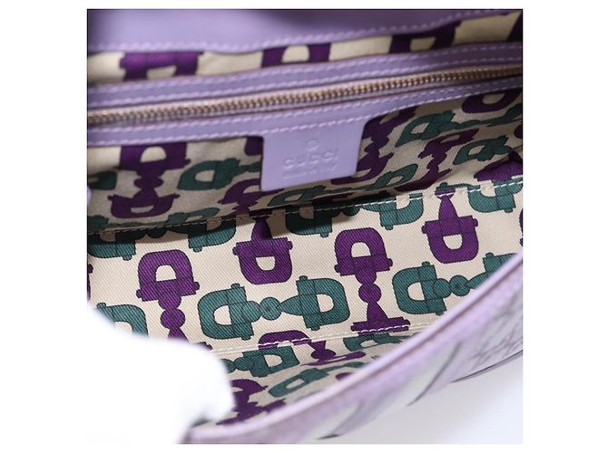 Borsa a mano in pelle GG Canvas Guccissima Gucci viola oro 145999 Auth 196833V D'oro Porpora - vista 10