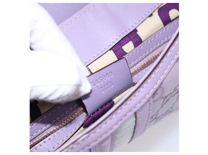 Borsa a mano in pelle GG Canvas Guccissima Gucci viola oro 145999 Auth 196833V D'oro Porpora - vista 11