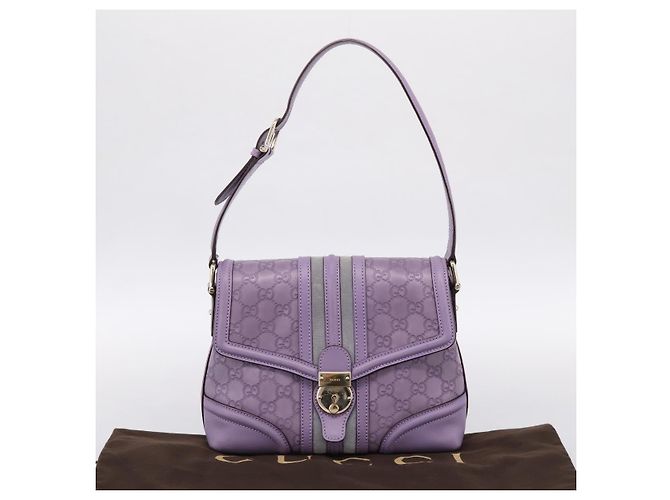 Borsa a mano in pelle GG Canvas Guccissima Gucci viola oro 145999 Auth 196833V D'oro Porpora - vista 12