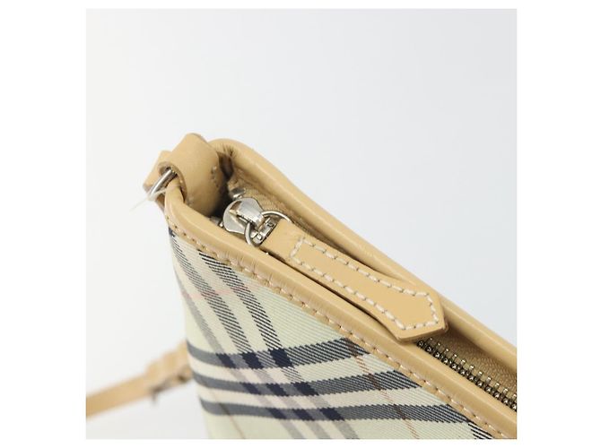 Borsa a tracolla BURBERRY Nova Check Blue Label Nylon Verde Argento Auth 195078A - vista 10
