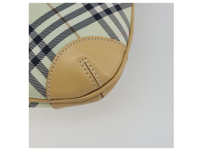 Borsa a tracolla BURBERRY Nova Check Blue Label Nylon Verde Argento Auth 195078A - vista 16