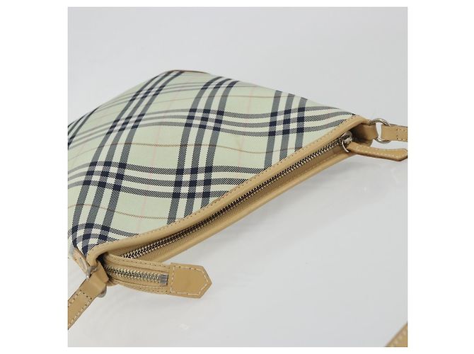 Borsa a tracolla BURBERRY Nova Check Blue Label Nylon Verde Argento Auth 195078A - vista 6
