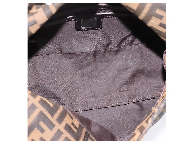 Borsa a tracolla FENDI Zucca Canvas Mamma Baguette Marrone Argento 8BR003 Auth BA14953V - vista 11