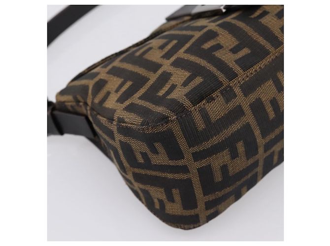Borsa a tracolla FENDI Zucca Canvas Mamma Baguette Marrone Argento 8BR003 Auth BA14953V - vista 14