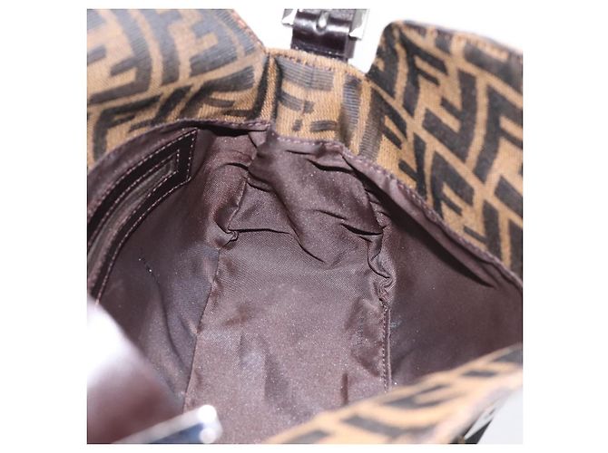Borsa a tracolla FENDI Zucca Canvas Mamma Baguette Marrone Argento 8BR003 Auth BA14953V - vista 18