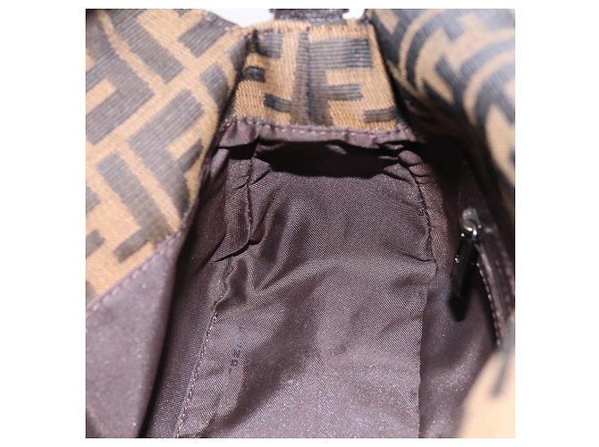 Borsa a tracolla FENDI Zucca Canvas Mamma Baguette Marrone Argento 8BR003 Auth BA14953V - vista 19