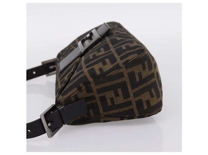 Borsa a tracolla FENDI Zucca Canvas Mamma Baguette Marrone Argento 8BR003 Auth BA14953V - vista 3