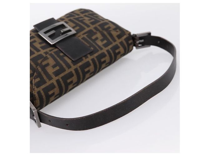 Borsa a tracolla FENDI Zucca Canvas Mamma Baguette Marrone Argento 8BR003 Auth BA14953V - vista 7