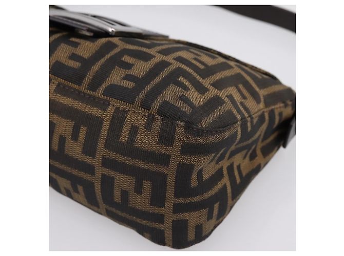 Borsa a tracolla FENDI Zucca Canvas Mamma Baguette Marrone Argento 8BR003 Auth BA14953V - vista 9