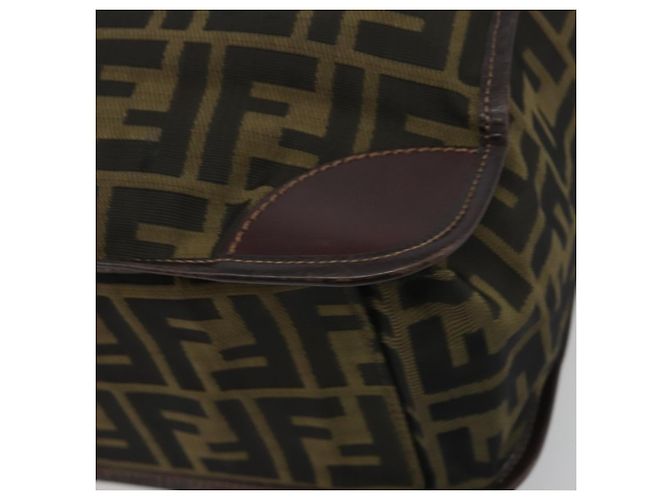 Borsa a mano FENDI Zucca Canvas Marrone Nero Auth 194401 - vista 15
