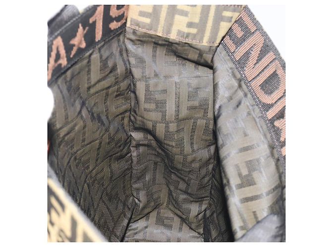 Borsa a mano FENDI Zucca Canvas Marrone Nero Auth 194401 - vista 17