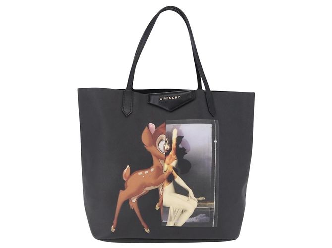 Borsa Tote GIVENCHY Bambi Disney Collaboration PVC Nero Oro Auth 195925A D'oro - vista 13