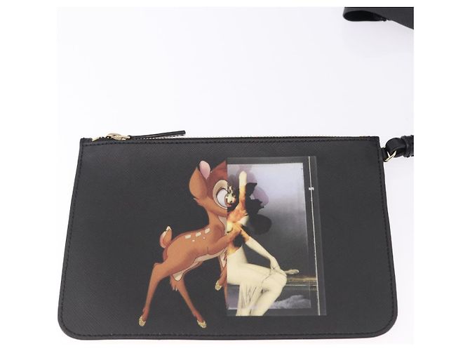 Borsa Tote GIVENCHY Bambi Disney Collaboration PVC Nero Oro Auth 195925A D'oro - vista 20