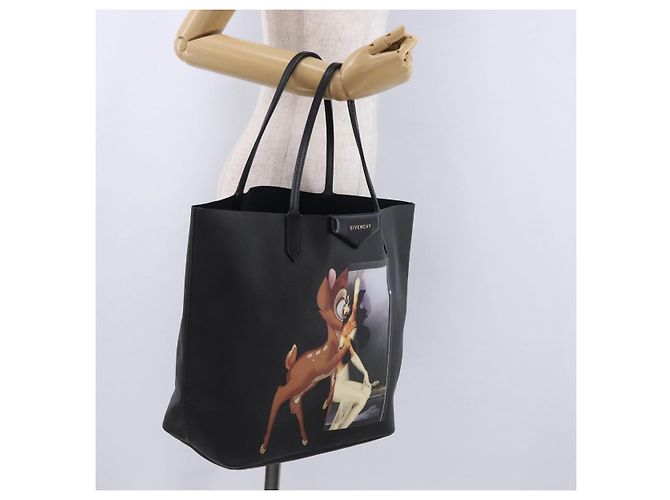 Borsa Tote GIVENCHY Bambi Disney Collaboration PVC Nero Oro Auth 195925A D'oro - vista 23