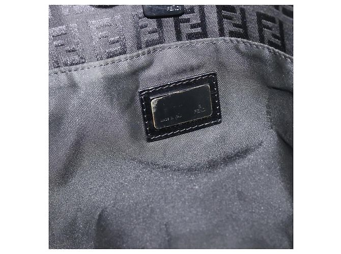 Borsa Tote FENDI Zucchino Canvas Nera 8BH074 Auth 196152 Nero - vista 10