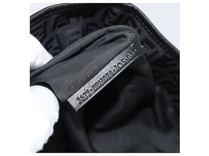 Borsa Tote FENDI Zucchino Canvas Nera 8BH074 Auth 196152 Nero - vista 12
